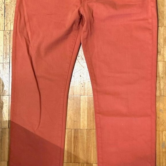 WOMENS 7 FOR ALL MANKIND SLIMMY CORAL DENIM JEANS SIZE 32/34 - Picture 2 of 6